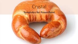  Presentation with bagel - Presentation design featuring one bagel isolated on white background and a yellow colored foreground