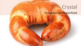  Presentation with bagel - Theme having one bagel isolated on white background and a yellow colored foreground