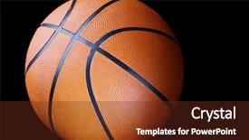  Presentation with basketball - Slide deck having one-basketball-on-dark-background background and a  colored foreground