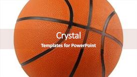  Presentation with basketball - Colorful PPT theme enhanced with one basketball on plain background backdrop and a red colored foreground