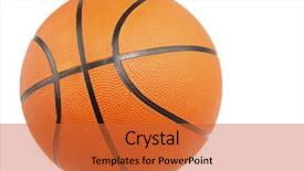  Presentation with plain - Cool new presentation theme with one basketball on plain background backdrop and a red colored foreground
