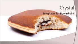  Presentation with pancake - Amazing presentation theme having one-bitten-pancake-isolated backdrop and a lemonade colored foreground