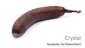  Presentation with banana - PPT theme with one-black-overripe-banana-isolated background and a white colored foreground