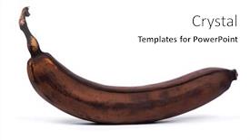  Presentation with banana - Colorful slide set enhanced with one-black-overripe-banana-isolated backdrop and a white colored foreground