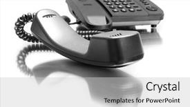  Presentation with mirror - PPT layouts consisting of one black phone with mirror background and a light gray colored foreground