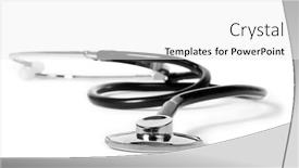  Presentation with black - PPT theme having one black stethoscope isolated on white background background and a white colored foreground