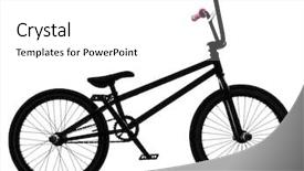  Presentation with bmx - PPT theme enhanced with one bmx bicycle in silhouette background and a white colored foreground