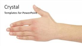  Presentation with white - Cool new theme with one body many parts - hand gestures isolated backdrop and a  colored foreground