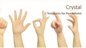  Presentation with body - Theme featuring one body many parts - hands background and a  colored foreground