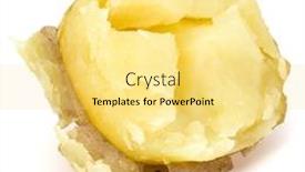  Presentation with potato - Audience pleasing PPT theme consisting of one-boiled-peeled-potato-half backdrop and a yellow colored foreground