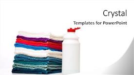  Presentation with liquid detergent - Slide deck having one bottle of liquid detergent background and a white colored foreground