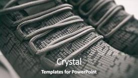 Presentation with brand - Colorful presentation design enhanced with one brand new sport shoes backdrop and a dark gray colored foreground