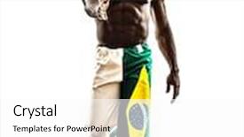  Presentation with black man - Beautiful PPT layouts featuring one brazilian black man walking saluting handshake on white background backdrop and a white colored foreground