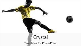  Presentation with soccer - PPT theme having one brazilian soccer football player background and a white colored foreground