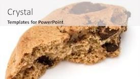  Presentation with sweet pastry - Audience pleasing theme consisting of one-broken-chocolate-chip-cookie backdrop and a white colored foreground
