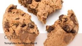  Presentation with sweet pastry - Theme enhanced with one-broken-chocolate-chip-cookie background and a coral colored foreground