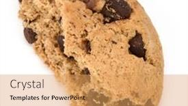  Presentation with sweet pastry - PPT theme having one-broken-chocolate-chip-cookie background and a yellow colored foreground