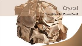  Presentation with brown - PPT layouts with one-brown-crumpled-paper-ball background and a coral colored foreground