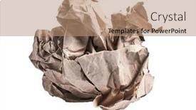  Presentation with brown - Presentation theme consisting of one-brown-crumpled-paper-ball background and a coral colored foreground