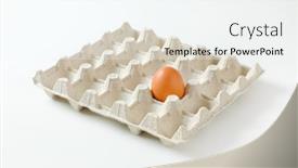  Presentation with egg - Presentation design with one-brown-egg-left background and a white colored foreground