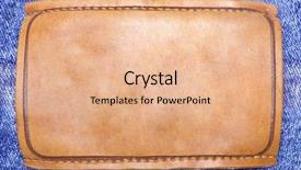  Presentation with jeans - Colorful PPT layouts enhanced with one brown label on blue jeans backdrop and a coral colored foreground