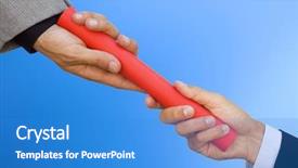  Presentation with baton - PPT layouts consisting of one businessman passing a red background and a teal colored foreground