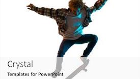  Presentation with shadow - Cool new theme with one-cauacsian-young-man-skateboarder backdrop and a white colored foreground