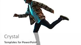  Presentation with shadow - PPT layouts enhanced with one-cauacsian-young-man-skateboarder background and a white colored foreground
