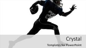  Presentation with american football - Slide deck consisting of one caucasian american football player background and a light gray colored foreground