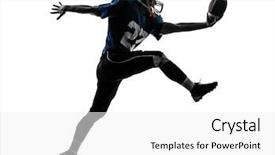  Presentation with football goal post american field - Colorful theme enhanced with one caucasian american football player backdrop and a white colored foreground