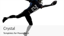  Presentation with football goal post american field - Theme featuring one caucasian american football player background and a white colored foreground