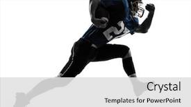  Presentation with american football - Theme enhanced with one caucasian american football player background and a light gray colored foreground