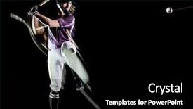  Presentation with baseball player - Slide set featuring one caucasian baseball player man background and a black colored foreground