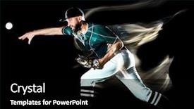  Presentation with baseball player - Cool new slide deck with one caucasian baseball player man backdrop and a black colored foreground