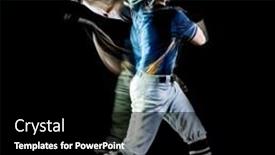  Presentation with baseball player - Theme with one-caucasian-baseball-player-man background and a black colored foreground