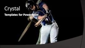  Presentation with baseball player - Audience pleasing PPT layouts consisting of one-caucasian-baseball-player-man backdrop and a black colored foreground