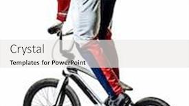 Presentation with bmx - Cool new slide set with one-caucasian-bmx-racer-jumping backdrop and a white colored foreground