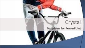  Presentation with bmx - Amazing presentation theme having one-caucasian-bmx-racer-jumping backdrop and a light gray colored foreground
