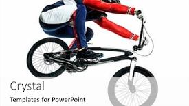  Presentation with bmx - PPT layouts enhanced with one-caucasian-bmx-racer-jumping background and a white colored foreground
