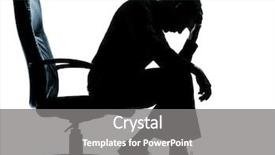  Presentation with despair - Presentation theme enhanced with man tired sad despair silhouette background and a gray colored foreground