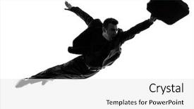  Presentation with super man - Presentation having one caucasian business super man background and a  colored foreground