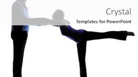  Presentation with senior fitness - Cool new PPT theme with one caucasian couple senior fitness exercises silhouette in silhouette studio isolated on white background backdrop and a white colored foreground