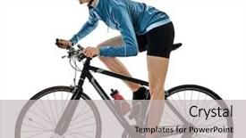  Presentation with cycling - Beautiful PPT layouts featuring one caucasian cyclist woman cycling backdrop and a light gray colored foreground