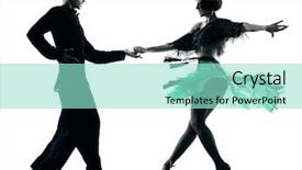  Presentation with elegant - Slide set consisting of one caucasian elegant couple dancers background and a mint green colored foreground