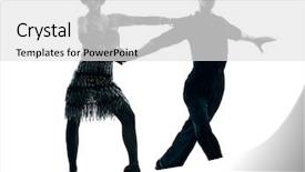  Presentation with elegant - Slide set featuring one caucasian elegant couple dancers background and a white colored foreground