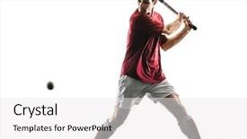  Presentation with field hockey - Audience pleasing presentation theme consisting of one caucasian field hockey player backdrop and a white colored foreground