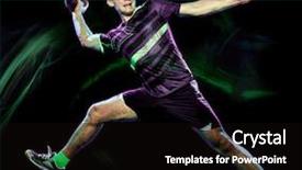  Presentation with handball - Cool new PPT theme with one caucasian handball player young backdrop and a black colored foreground