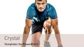  Presentation with running - Beautiful PPT theme featuring one-caucasian-handsome-mature-man backdrop and a coral colored foreground