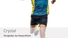  Presentation with running - Slide set with one-caucasian-handsome-mature-man background and a white colored foreground