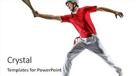  Presentation with silhouette of man worship - Colorful slide set enhanced with one caucasian jai alai basque backdrop and a  colored foreground